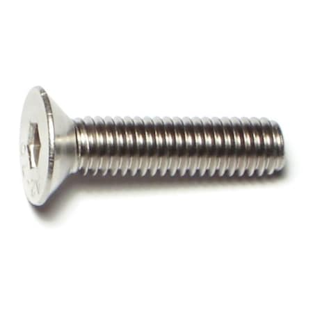 Midwest Fastener M6-1.00 Socket Head Cap Screw, Flat, Plain Stainless Steel, 25 mm Length, 6 PK 77052